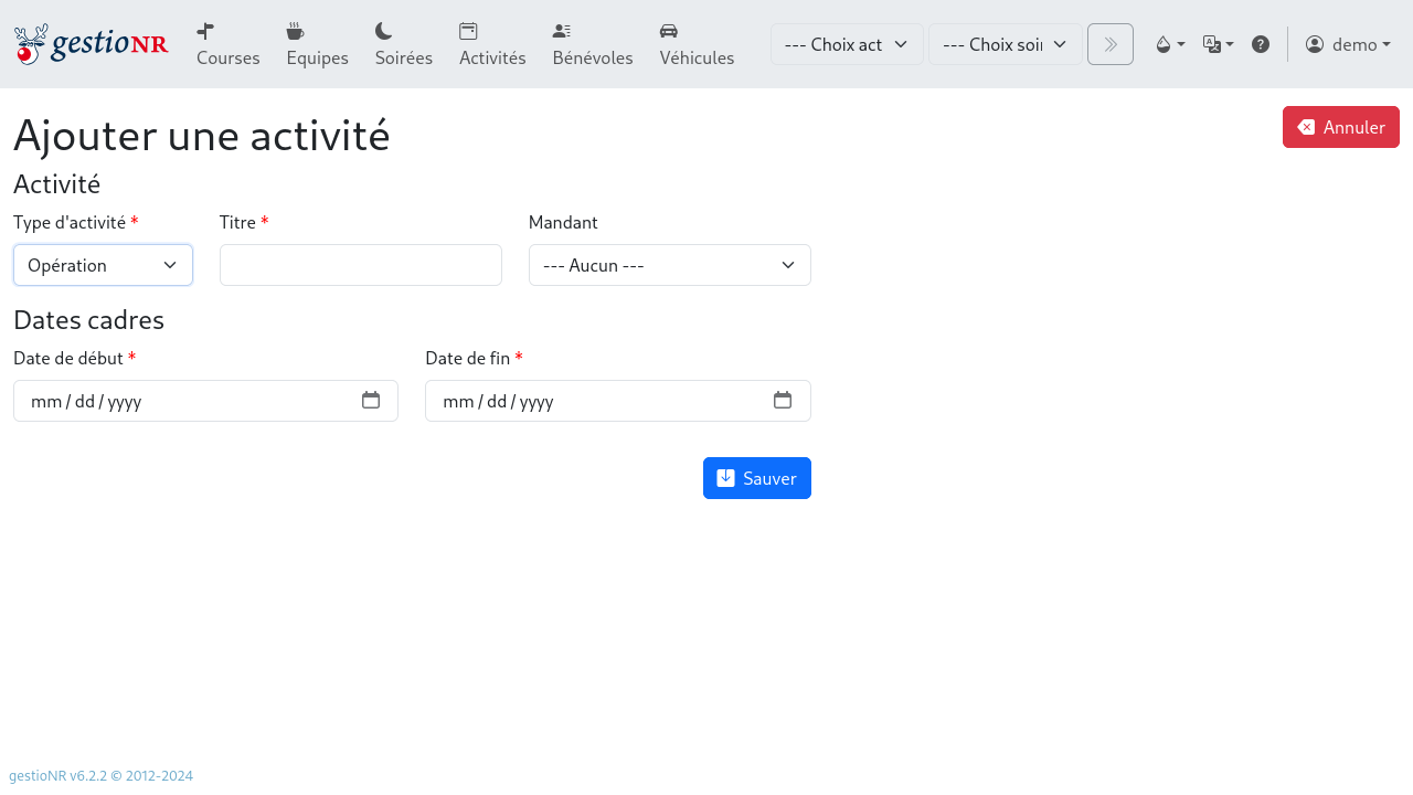 Ajout d&#39;une activité