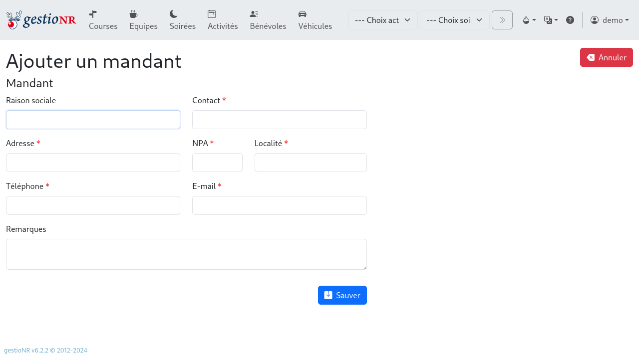 Ajout d&#39;un mandant