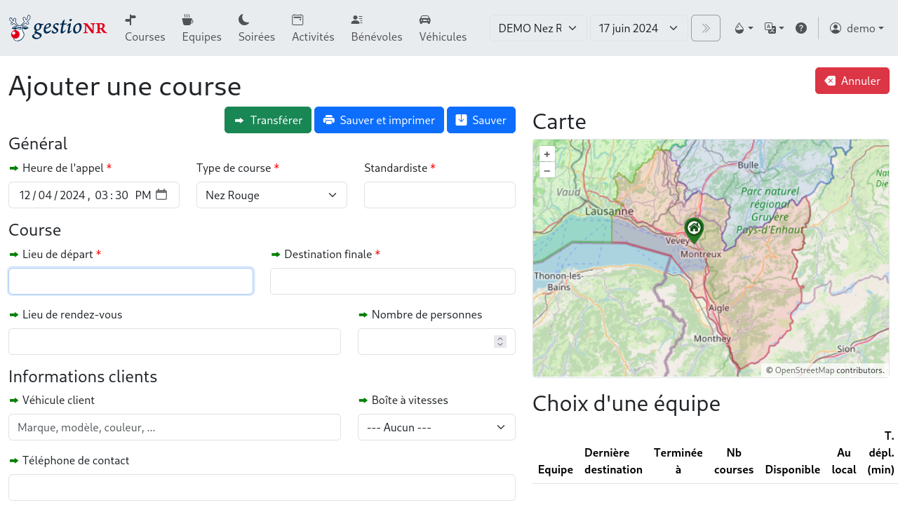 Ajout d&#39;une course