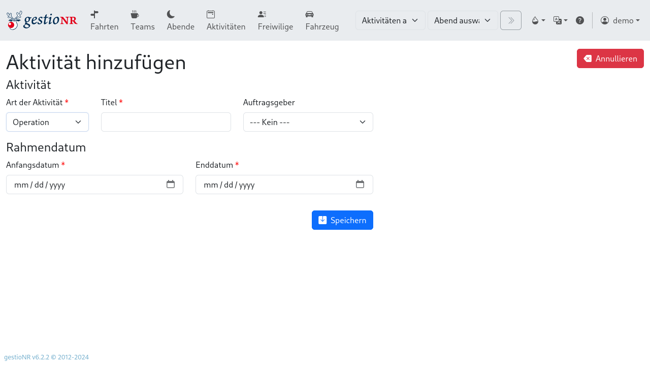 Hinzufügen einer Aktivität