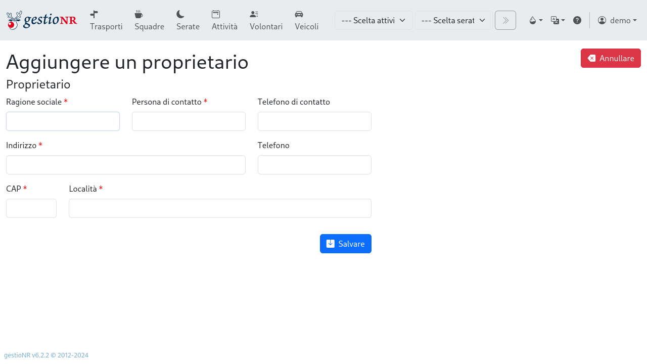Aggiungere un proprietario